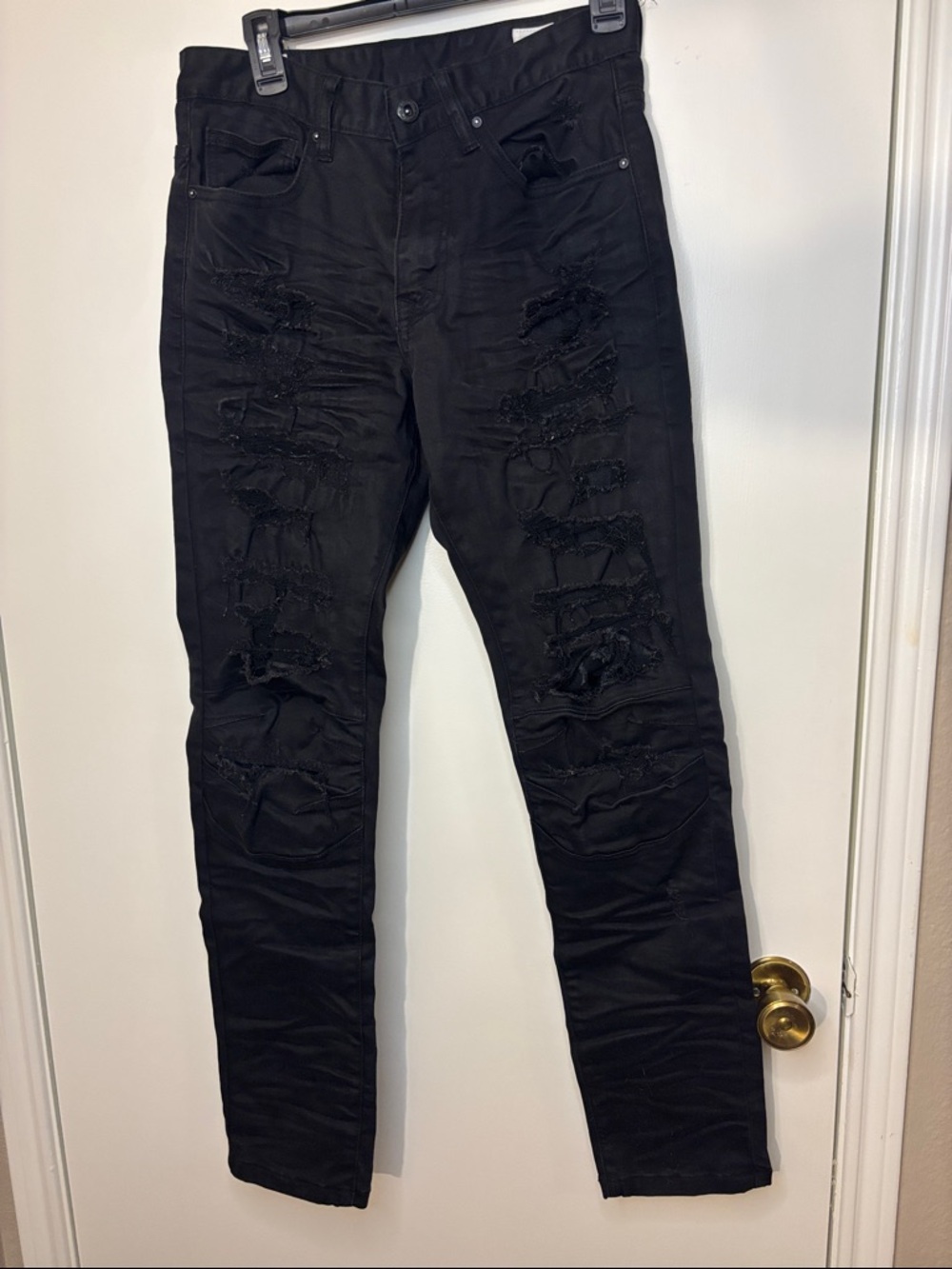 Slim Fit Black Distressed Men's Jeans